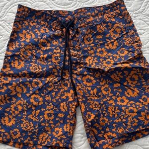 Brooks Brothers Navy and Orange Floral Board Shorts